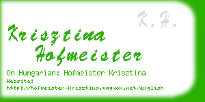 krisztina hofmeister business card